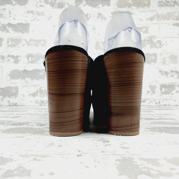 New Splendid Vina Black Suede Platform Slip On Clogs E101 - Picture 6 of 13